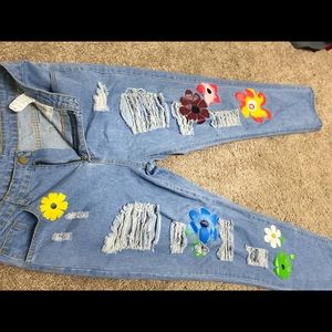 Women’s Flower Jeans